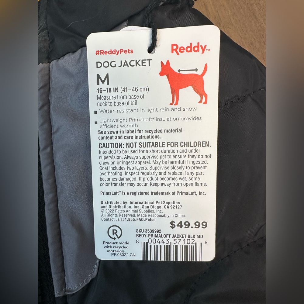 Dog Jacket Reddy size medium - Picture 2 of 3